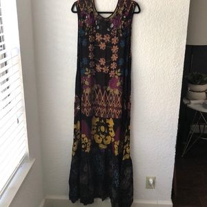 Free People Patterned Cut-out Maxi